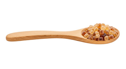 Isolated Brown Sugar Cubes on a Spoon