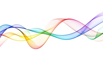 Abstract swirling rainbow ribbons