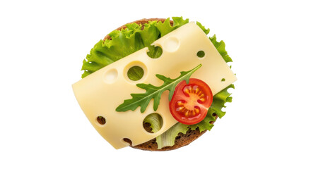 Isolated Sandwich with Swiss Cheese