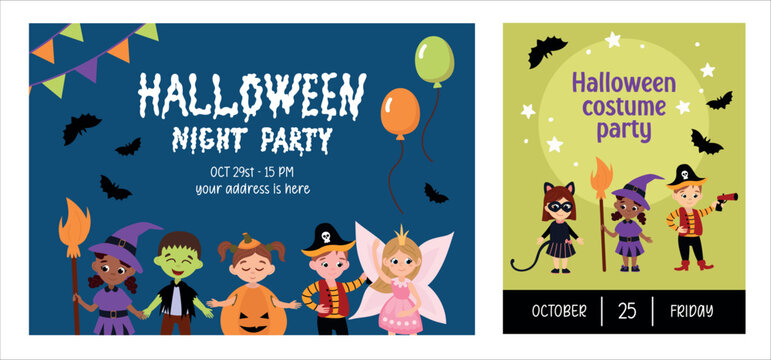 Halloween Costume Party Graphic. Invitation to Halloween Party
