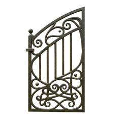 Ornate Wrought Iron Gate Detail Isolated on cutout PNG background