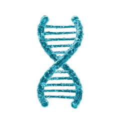 Blue Liquid Dna Molecule Isolated on cutout PNG background