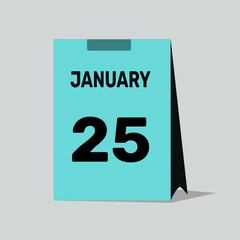 25 january calendar icon vector graphic design illustration background.