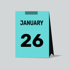 26 january calendar icon vector graphic design illustration background.