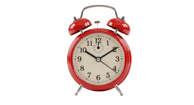 Isolated Red Alarm Clock
