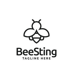 Minimalist bee logo icon