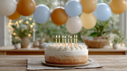 a cake with several lit candles on top