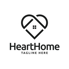 Love heart home logo icon