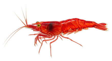 Isolated Red Cherry Shrimp