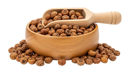 Isolated Bowl of Tiger Nuts with Scoop