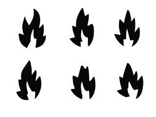 set of fire icon symbol.eps