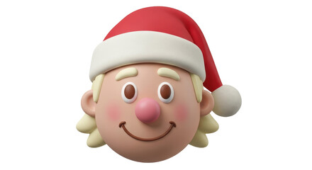 Isolated Cartoon Santa Claus Face