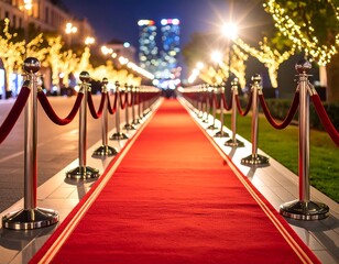 Red carpet at night