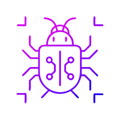 Fototapeta premium Cyber security bug icon vector illustration concept of software bug and system vulnerability threat vector on transparent background