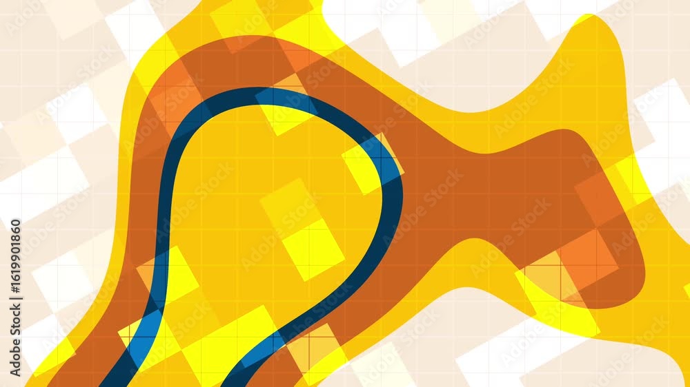 Poster autumn navy dynamic abstract animation with geometric shapes and vibrant colors creating a modern ba