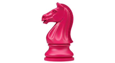 Isolated Pink Chess Knight Piece