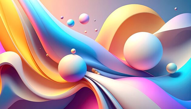 Abstract vibrant fluid shapes