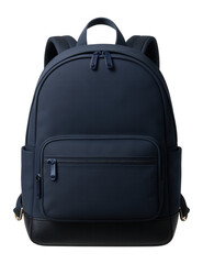 Classic navy blue school backpack with reinforced bottom and front utility pocket