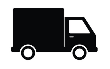Black truck icon isolated on white background © Emon