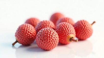 Close-up view of several lychees.