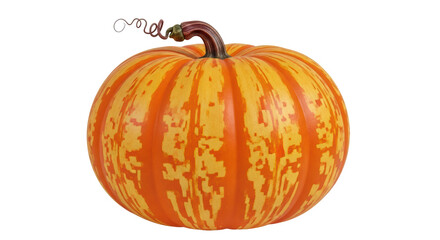 Isolated Striped Pumpkin
