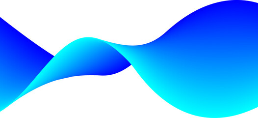 Blue and cyan gradient wave on white background abstract