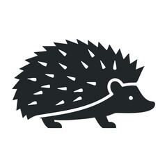 Silhouette of hedgehog with prickly spines. Vector illustration