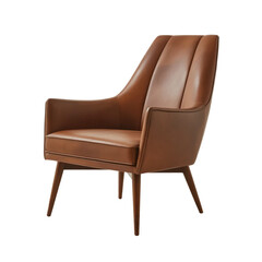 A luxurious, classic antique leather armchair with elegant wood details, perfect for a comfortable and stylish interior