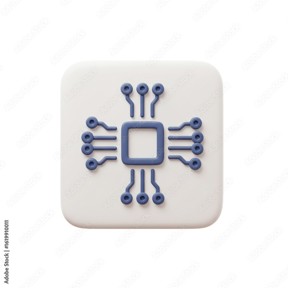 Aufkleber a modern microchip icon symbolizing digital technology, data processing, and artificial intelligence