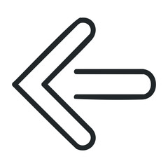 Obraz premium Left arrow symbol with bold outline and minimalist design. Vector illustration