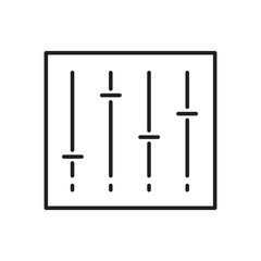 Sound mixer icon, Sound Card Symbol Outline icon Transparent background