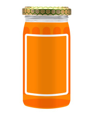 Honey Jar with label copy space for text,isolated product mockup.