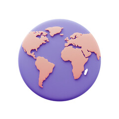 Fototapeta premium A creative three-dimensional model of planet Earth with a simplified world map.