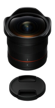 Fototapeta Fisheye zoom lens with a curved front element and detachable lens cap