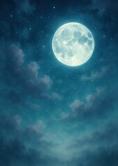 Moonlit sky with stars