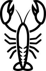 Lobster Line Drawing Vector for Coloring Pages