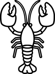 Lobster Line Drawing Vector for Coloring Pages