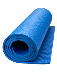 Rolled-up yoga mat with visible texture, isolated on a transparent background