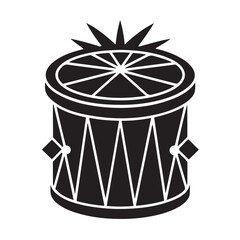Christmas Drum Silhouette Vector Icon