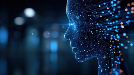 Cybernetic Neural Network Interface in Futuristic Digital Environment with Advanced Data Visualization