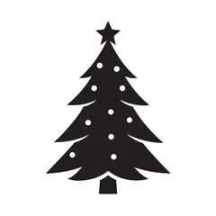 Festive Tree Silhouette Vector Icon