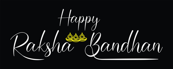 Happy Raksha Bandhan Calligraphic Greeting Template Design Illustration