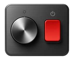 Automatic start module with a rotary dial and red power switch on the front panel