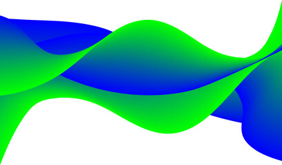 Blue and green abstract wavy fluid shapes background