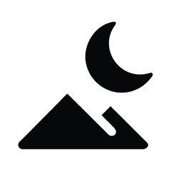 Night mountain landscape icon