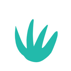 Vector illustration of green leaf icon, cute doodle