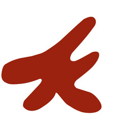 Hand drawn of red abstract element, vector illustration, cute doodle