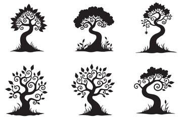 Whimsical Swirly Trees Collection