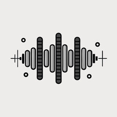 Abstract Sound Wave Graphic Design Element for Music Audio Technology