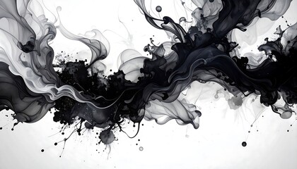 Abstract ink flow on a white background